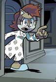 Sally in her nightgown and slippers, from Sonic Universe #73.