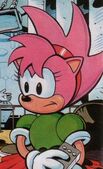 Amy Rose's second appearance, from Sonic the Comic #33. Art by Richard Elson.