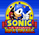 The title screen of Sonic Triple Trouble.