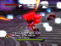 Shadow preparing Chaos Blast in Shadow the Hedgehog.