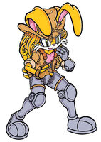 Artwork used on the Archie Blog. Edited from the Bunnie's pose on the cover of Sonic the Hedgehog #137.