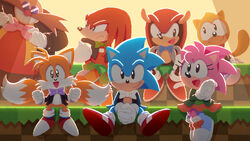 Mighty wearing dress clothes, from a piece of artwork for the Sonic the Hedgehog 30th Anniversary Symphony.