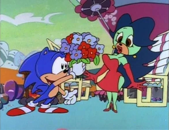 Sonic gives flowers to Breezie