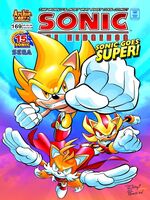 Intital front cover. Notice Super Sonic's eyes are miscolored.