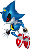 Metal Sonic before the Chaos incident, from Sonic Origins.