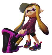 An Inkling girl with the Slosher