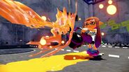 A Inkling girl testing the Slosher