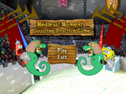 Main menu of Medieval Moments Jousting Practice Game