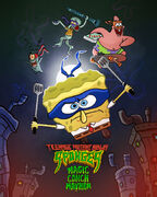 Parody poster of Teenage Mutant Ninja Turtles: Mutant Mayhem posted by the official SpongeBob Twitter.[1]