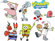 Spongebob SquarePants Logo as of October 2008-Present with Spongebob and Friends