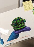 Original artwork of the Plaid Patty. Note that it is green.