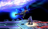 Ganondorf using Wizard's Dropkick.