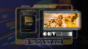 The deflicker menu as seen in Super Smash Bros. Melee.