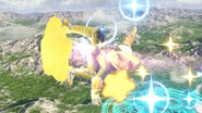 Captain Falcon on a Warp Star.