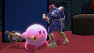 Captain Falcon along with Kirby in the Gamer stage.