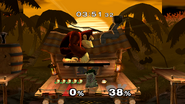 Giant Donkey Kong's appearance on the Jungle Japes stage in the Adventure Mode of Super Smash Bros. Melee.