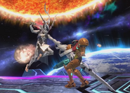 Corrin pinning down Samus