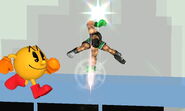 Little Mac's down aerial; no meteor power, but can jab lock.