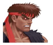 Evil Ryu's portrait in Ultra Street Fighter II