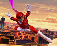 Rashid's "Viewtiful Joe" costume.