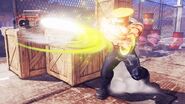 Guile performing the Sonic Boom in Street Fighter V.