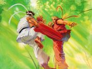 Ryu fighting with Ken from Street Fighter Alpha by Daichan.