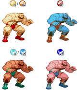 Zangief's costume colors as they appear in the Sega Saturn version of X-Men vs. Street Fighter.