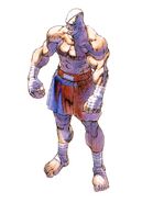 Full-body artwork in Street Fighter (before the scar).