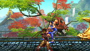 Ibuki anti-airing Ling Xiaoyu with Agemen in Street Fighter X Tekken.