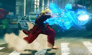 Ken firing a Hadoken in Street Fighter V.