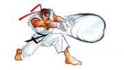 Ryu firing a Hadoken