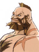 Zangief's portrait in Street Fighter EX2.