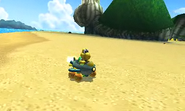 Koopa mentre corre sulla pista in Mario Kart 7