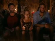 The final three at Tribal Council.