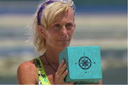 Tina at the challenge in Blood vs. Water.