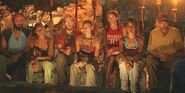 The final seven at Tribal Council.