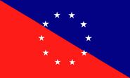 A rectangular variant of the Army of the Border battle flag with stars