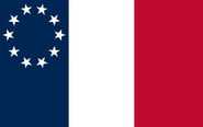 A variant of the 10-star First Revenue Service Ensign with equal-width bars