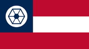 2nd Confederate National Flag/2nd Naval Ensign of the Confederate States of Earth Navy - The "Hex and Bars", flown after joining the C.I.S, used until the defeat of the Confederacy in 18 BBY