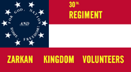 10-star "Stars and Bars" battle flag of the 30th Zarkan Kingdom Regiment of Volunteers