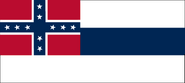 A variant of the prior flag with the "Stainless Banner" canton now rectangular and with White-Blue-White bars on the field.