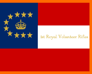 Battle Flag of the 1st Royal Volunteer Rifles, Army of Princeland, also captured during the Battle of Queenstown