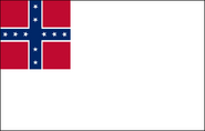 The original "Stainless Banner", also known as the "Zarkan Flag" and the "Independence Flag", designed by Jane Zarkan herself, the unofficial national flag prior to the adoption of the "Stars and Bars", flag of the Confederacy during her birth, as well during the Valand Campaign, the opening action of the war