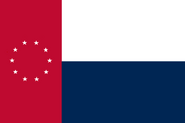 A rejected national flag which was used by at one least one ship of the Confederate States Revenue Service