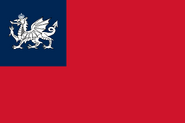 The "Red Ensign", civil ensign of the Zarkan Kingdom and Empire