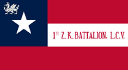 The colours of the 1st Zarkan Kingdom Battalion of the Legion of Confederate Veterans