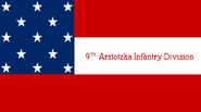 Battle Flag of the 9th Arstotzka Infantry Division, based on a variant of the 13-star "Stars and Bars"