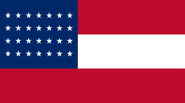 A 28-star "Stars and Bars" flag