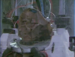 Davros's head deflates, revealing itself to have been a remotely-operated proxy.