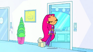 Starfire enters the bathroom where an unpleasant surprise awaits her.